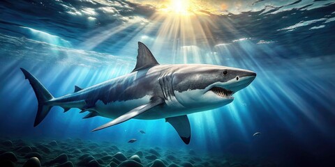 AI Generated Shark Image: Stunning Underwater Scene, Rule of Thirds Composition