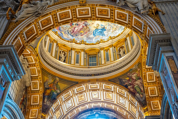 Fototapeta premium The Papal Basilica of Saint Peter in the Vatican, or simply Saint Peter's Basilica, is a church of the Italian High Renaissance located in Vatican City, an independent microstate enclaved within the c