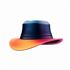 Stylish Hat: A gradient-colored hat, blending hues of orange, purple, and blue, symbolizing style and fashion.