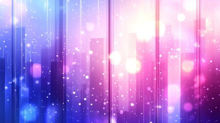 Abstract city skyline with vibrant colors