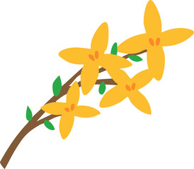 개나리 일러스트