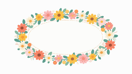 chrysanthemum Pattern, flower vector pattern surrounds a border.