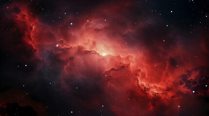 Naklejka premium Red Flowing Light Waves – Futuristic Energy Background