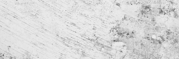 Texture of old concrete wall. Rough, stained concrete surface. Wide panoramic background for design.