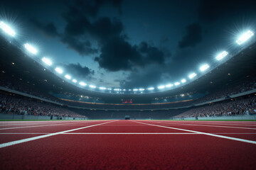 stadium with a running track and floodlights
