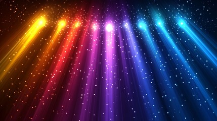 Vibrant Light Beams and Sparkling Stardust: A Digital Art Masterpiece