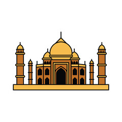 Taj mahal cartoon icon vector illustrator flat design