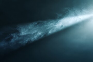 Fototapeta premium Abstract Dark Blue Background With Glowing Light Beam And Smoke Effect