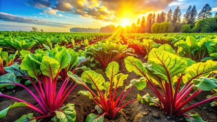 Fototapeta premium Aerial View Colorful Rainbow Beets Organic Farm Produce
