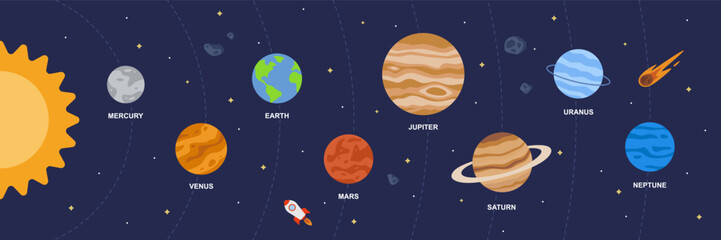 Colorful Solar System Illustration