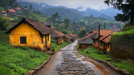 Sustainable rural housing projects in scenic landscapes promoting realistic living in harmony with nature