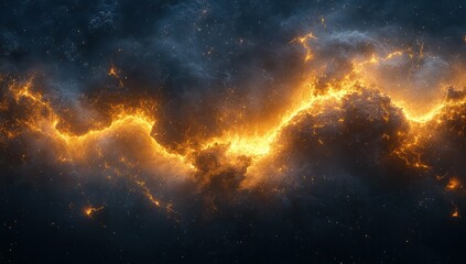 Obraz premium Cosmic Fire Nebula with Space Background.