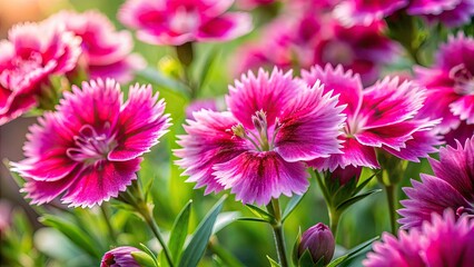Obraz premium Arctic Fire Dianthus Deltoides: Vibrant Pink Outdoor Plants, 2020 Garden Photography