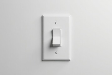 A lone light switch flips, isolated against pure white , upgrade, electric appliance