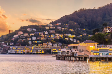 Sausalito resort town near San Francisco in North California, USA