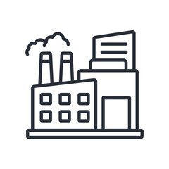 factory icons isolated on White Background. Flat style design