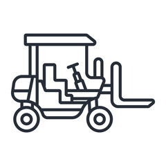 forklift icons isolated on White Background. Flat style design