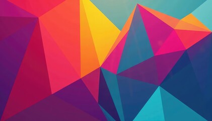 Obraz premium Geometric abstract shapes, vibrant color palette, perfectly repeatable , shapes, illustration