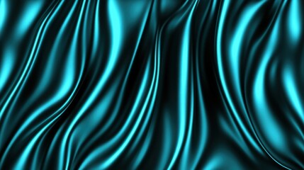 Obraz premium Teal satin fabric drapes in flowing, elegant folds.