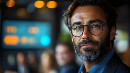 Fototapeta premium Mature Businessman Wearing Glasses