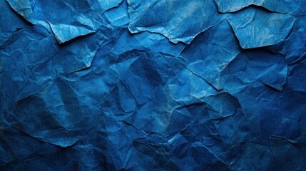 Fototapeta premium Crumpled Blue Paper Texture