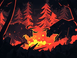 Bull vs Bear Forest Fight