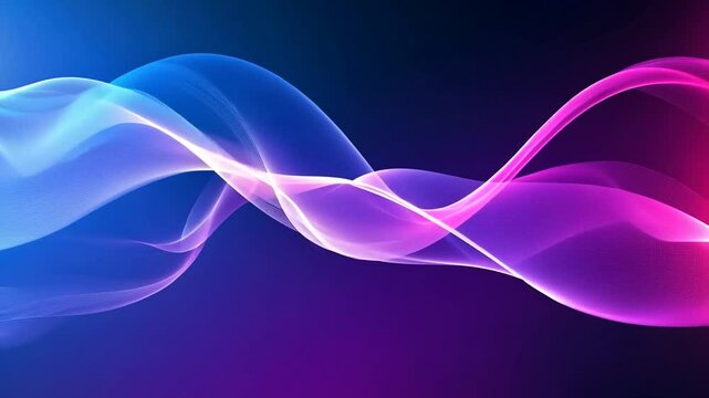 Abstract flowing waves in vibrant blue and pink gradient creating dynamic backdrop