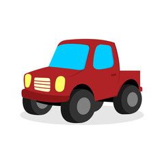 Fall truck vector illustration isolated on white background