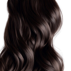 Naklejka premium Smooth auburn tresses cascade against a transparent expanse, highlighting silky texture