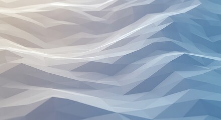 Abstract Geometric Low Poly Background with Blue Gradient Waves