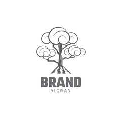 Tree abstract clouds logo design template