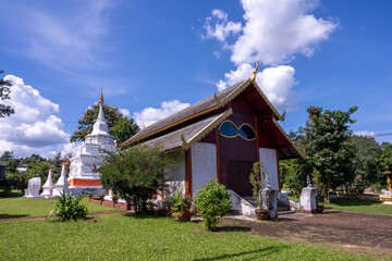 Wat Chan Buddhist temple there is a church that looks like glasses in Chiang Mai province, Thailand.