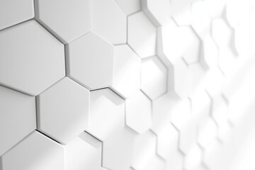 Fototapeta premium Abstract honeycomb pattern design in white.