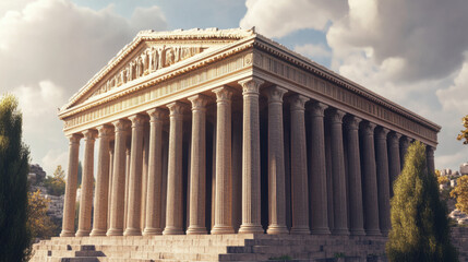 Fototapeta premium Ancient Greek Building Generative AI.