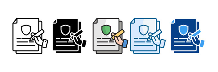 Contract Icon Set Multiple Style Collection