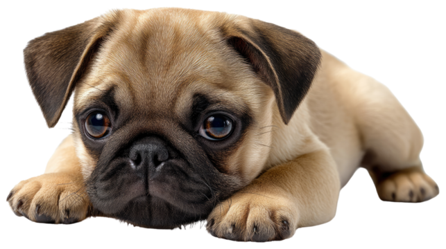 Sweet Pug: A heartwarming close-up of a charming pug, radiating affection and capturing the essence of canine companionship and love. 