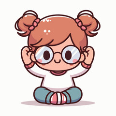 vector image of a little boy wearing cute glasses