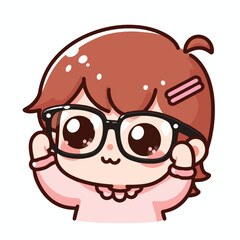 vector image of a little boy wearing cute glasses
