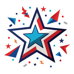 Obraz premium American star-shaped confetti set isolated on white background