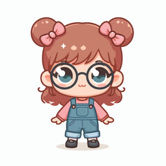 vector image of a little boy wearing cute glasses