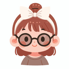 vector image of a little boy wearing cute glasses