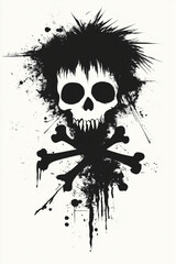 Skull and crossbones vector art graphic design illustration death halloween gothic punk rock grunge