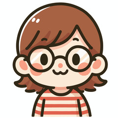 vector image of a little boy wearing cute glasses