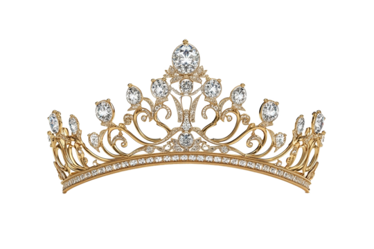Sparkling Diamond Tiara Resting Elegantly in a Luxurious Display Case On PNG Background
