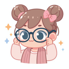 vector image of a little boy wearing cute glasses