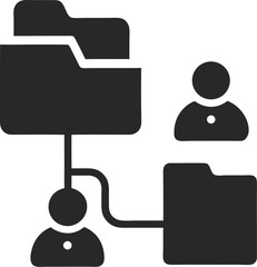 vector icon of a man with a file-sharing