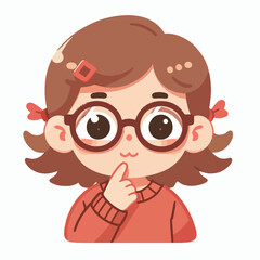 vector image of a little boy wearing cute glasses