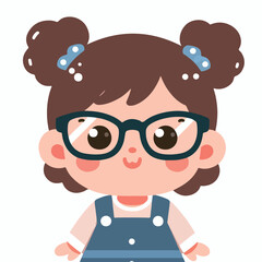vector image of a little boy wearing cute glasses