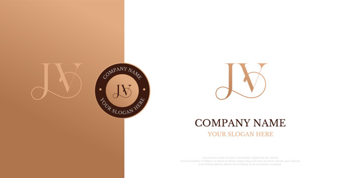 Initial JV Logo Design Vector 