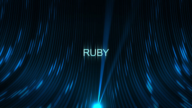 Cinematic Data Cable Text Technology Concept - Ruby